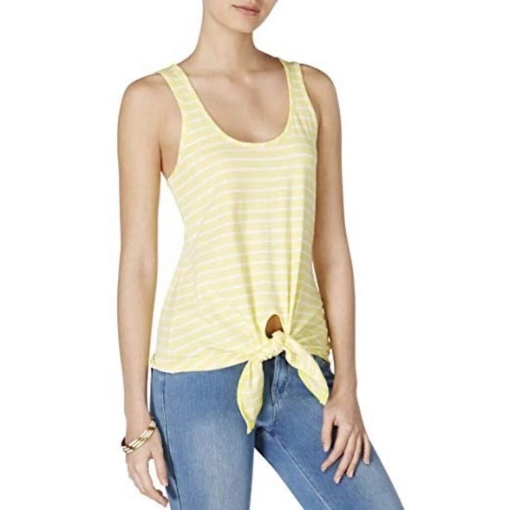 Maison Jules striped tie front tank top